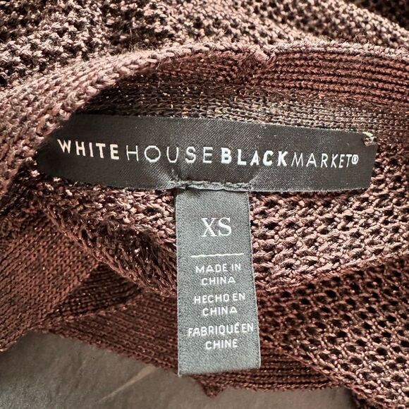 ❌SOLD❌ ‘White House Black Market’ Brown Shimmer Sheer-Knit Cardigan - Picture 5 of 5